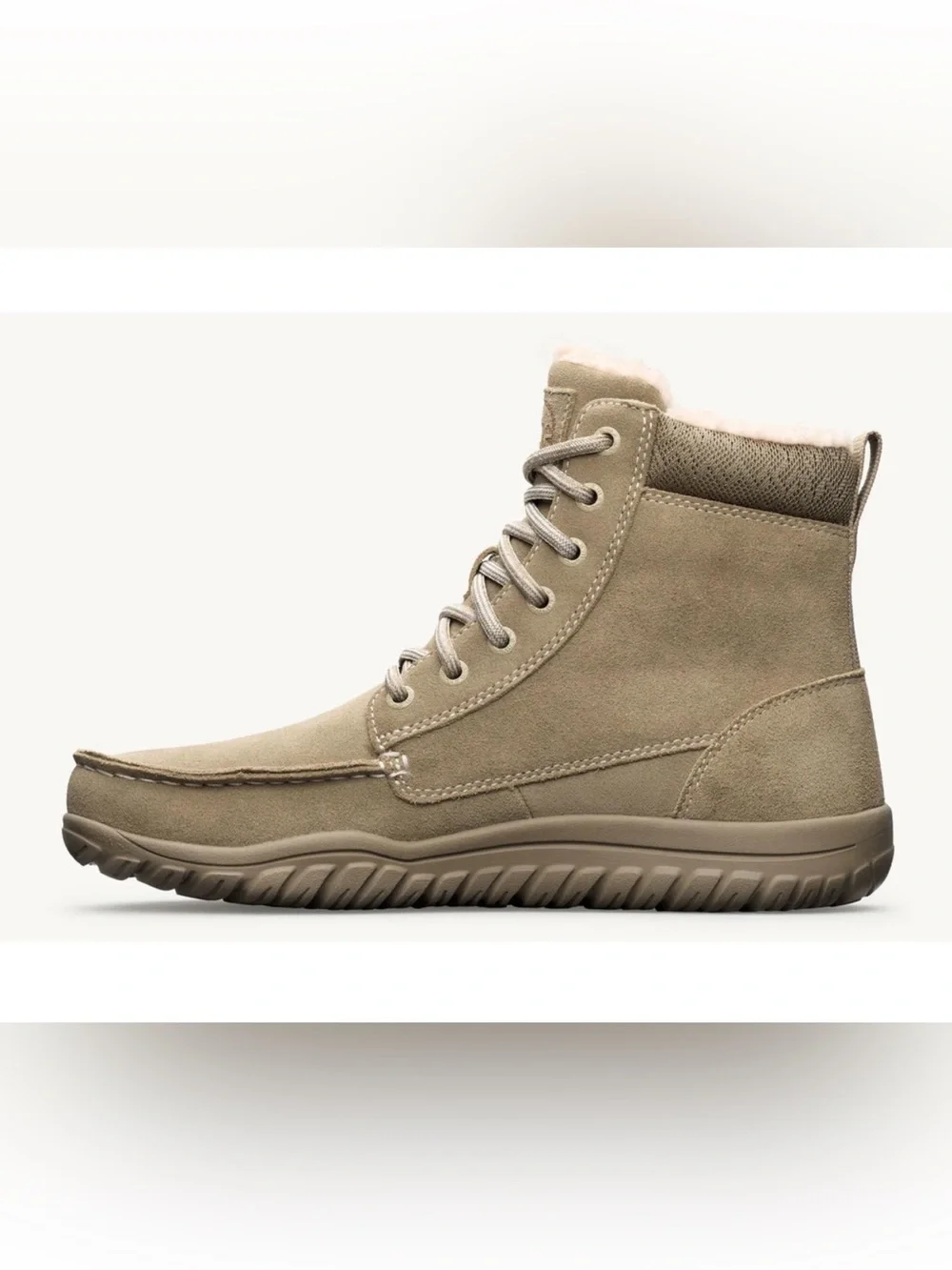 Lems Telluride Leather Lace-Up Boots in Limestone